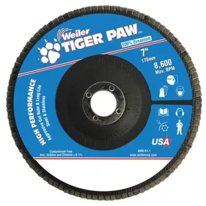 WEILER 51137 Abrasive Flap Disc Medium 7 inch Phenolic | AG2CHJ 31GG23