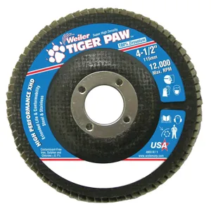 WEILER 51160 Abrasive Flap Disc Coarse 4-1/2 Inch | AH3DWL 31GG36