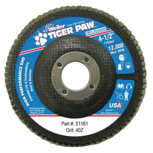 WEILER 51161 Abrasive Flap Disc Medium 4-1/2 inch | AG2CHW 31GG37