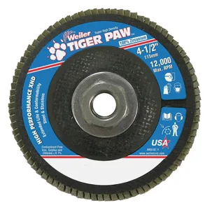 WEILER 51167 Flap Disc Type 27 4-1/2 inch Diameter 80 Grit | AF9TEJ 30TT84