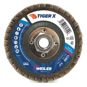 WEILER 51209 Flap Disc 5 inch x 40 Grit 7/8 12000 rpm | AH9DQR 39UR61