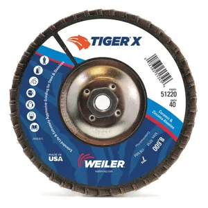 WEILER 51224 Flap Disc 4-1/2 Inch x 60 Grit 7/8 13000 rpm | AH9DRC 39UR71