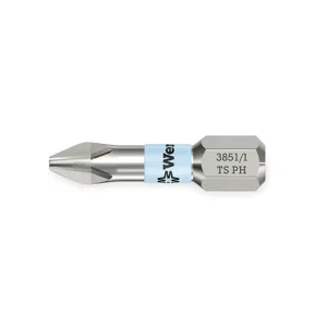 WERA TOOLS 05071010001 Phillips Insert Bit Stainless Steel #1 1 Inch Length | AC8WXJ 3EJX2