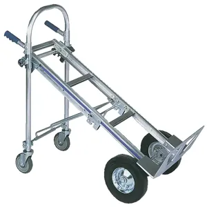 WESCO 220591 Aluminium 3 Position Convertible Hand Truck, Pe Pneumatic Wheel, 650 Lbs Capacity | AG7HYM CBR-3-PE