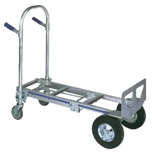 WESCO 220594 Aluminium 3 Position Convertible Hand Truck, Semi-pneumatic Wheel, 650 Lbs Capacity | AG7HYP CBR-3-Z