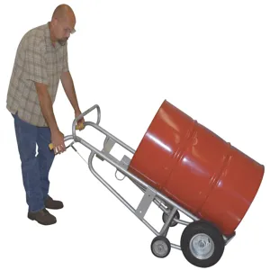 WESCO 240120 Manual Aluminium Drum Truck With Brake, 12 Pneumatic, 1000 Lbs Capacity | AG7HFD ABT-12-SC-B