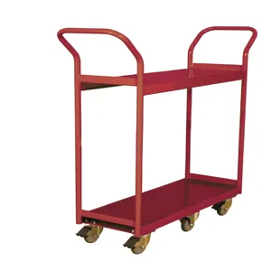 WESCO 260187 Heavy Duty Narrow Aisle 2-shelf Cart, 800 Lbs Capacity, 19 x 48-5/8 x 49-3/4 | AG7JZN