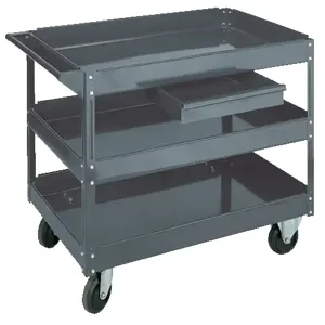 WESCO 270168 Steel 2 Tray Service Cart, 500 Lbs Capacity, 36 x 24 x 32 | AG7KBQ SC-2436