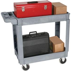 WESCO 270433 Plastic Deluxe 2 Tray Service Cart, 550 lb, 30 x 16-1/2 x 33-1/2, 2 Shelves | AG7KBB DPC-1630