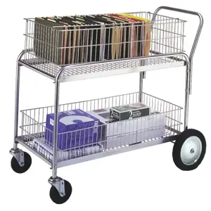 WESCO 272231 Deluxe Large Wire Office Cart, 250 Lbs Capacity | AG7KBY