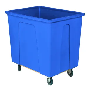 WESCO 272538 Box Truck, Plastic, 128 Gallon, 8 Pneumatic, 600 Lbs Capacity, Blue | AG7KEU