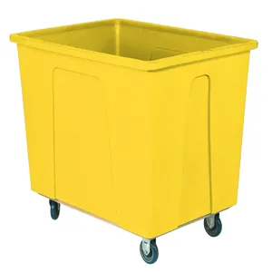 WESCO 272552 Box Truck, Plastic, 96 Gallon, 8 Pneumatic, 550 Lbs Capacity, Yellow | AG7KEL