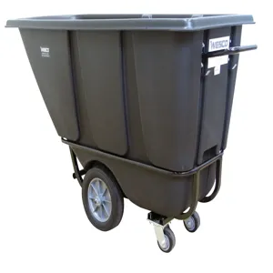 WESCO 272579 Heavy Duty Plastic Tilt Cart, 1400 Lbs Capacity, 1/2 Cubic Yard, Black | AG7KCV 1/2HD1400B