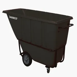 WESCO 272582 Standard Plastic Tilt Cart, 1250 Lbs Capacity, 1 Cubic Yard, Black | AG7KCY 1S1250B