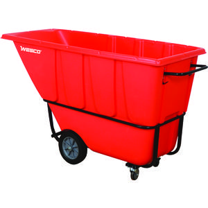 WESCO 272583 Standard Plastic Tilt Cart, 1250 Lbs Capacity, 1 Cubic Yard, Red | AG7KCZ 1S1250R
