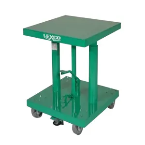 WESCO 496037 Foot Operated Hydraulic Lift Table, Flat Base, 500 Lbs Cap, 30 x 20, 48 Lift | AG7JQP HT-500-FR