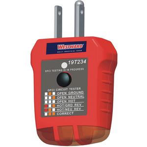 WESTWARD 19T234 Receptacle Tester With Gfci 110 To 125vac | AA8TDF