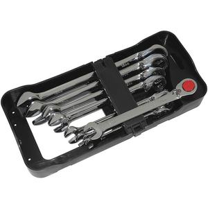 WESTWARD 1LCE4 Ratcheting Wrench Set Metric 12 Point 8 Pc | AB2DKF