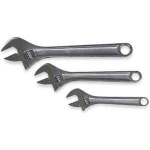 WESTWARD 1NYB8 Adjustable Wrench Set Chrome 3 Piece | AB2UYZ