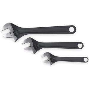 WESTWARD 1NYB9 Adjustable Wrench Set Black 3 Piece | AB2UZA