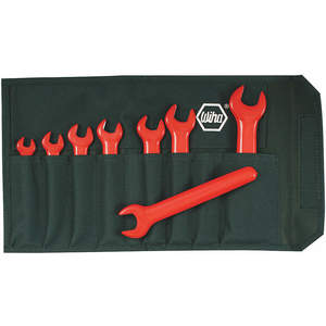 WIHA TOOLS 20093 Insulated Open End Wrench Set 15 Degree 6-19mm 8pc | AB8RGH 26X341