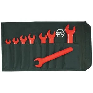 WIHA TOOLS 20093 Insulated Open End Wrench Set 15 Degree 6-19mm 8pc | AB8RGH 26X341