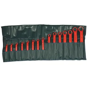 WIHA TOOLS 21094 Insulated Box Wrench Set 1/4-1/1/4 15 Pc | AB8RFZ 26X333