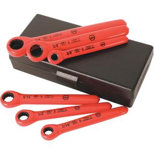WIHA TOOLS 21391 Insulated Box Wrench Set 3/8-3/4 Inch 6pc | AB8RGB 26X335