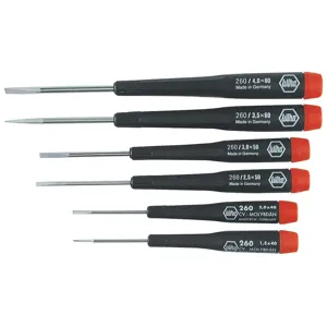 WIHA TOOLS 26090 Precision Screwdriver Set Slotted 6 Pc | AC4KPX 30D376