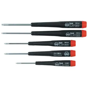 WIHA TOOLS 26491 Precision Screwdriver Set Ball Hex 5 Pc | AC4KRJ 30D411