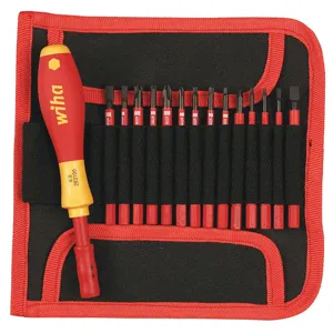 WIHA TOOLS 28390 Multi-bit Screwdriver Insulated 15 Pc | AB8RDV 26X282