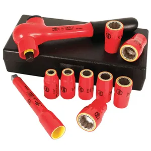 WIHA TOOLS 31493 Insulated Socket Set 10-pieces 3/8 Inch | AB8RFK 26X320