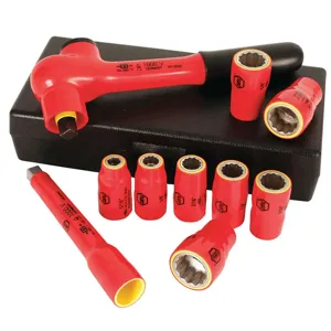 WIHA TOOLS 31590 Insulated Socket Set 10-pieces 3/8 Inch | AB8RFL 26X321