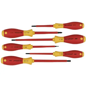 WIHA TOOLS 35891 Screwdriver Set Insulated Slotted Phillips Square 6 Pc | AB8REB 26X288