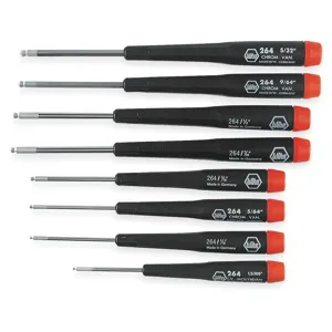 WIHA TOOLS 26490 Precision Driver Set Ball End Hex 8pcs | AC2TFL 2MPK7