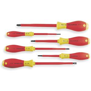 WIHA TOOLS 32092 Slotted & Phillips Insulated Screwdriver Set, 6 Pc | AE4NAG 5LW89