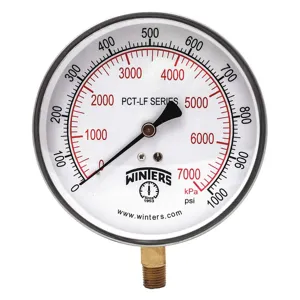 WINTERS INSTRUMENTS PCT293LF Gauge Pressure 4-1/2 Inch 0 to 1000 psi | AH7HFE 36TV44