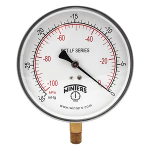 WINTERS INSTRUMENTS PCT320LF Gauge Pressure 4-1/2 Inch 30 inch Hg Vac to 0 | AH7HFG 36TV46