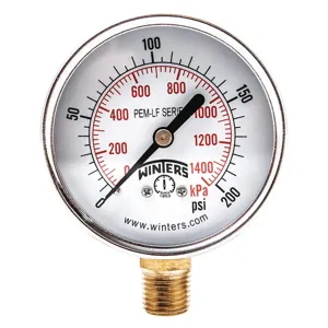 WINTERS INSTRUMENTS PCT322LF Gauge Pressure 0 to 60 psi 4-1/2 Inch | AG9HFZ 20JN16