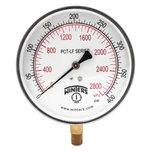 WINTERS INSTRUMENTS PCT327LF Gauge Pressure 4-1/2 Inch 0 to 400 psi | AH7HFJ 36TV48