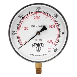 WINTERS INSTRUMENTS PCT331LF Gauge Pressure 4-1/2 Inch 0 to 600 psi | AH7HFK 36TV49