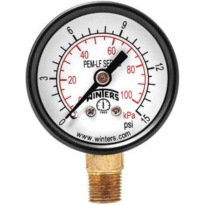 WINTERS INSTRUMENTS PEM1299LF Manometerdruck 1-1/2 Zoll 0 bis 15 psi | AH7HFM 36TV51