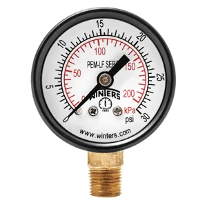 WINTERS INSTRUMENTS PEM1300LF Gauge Pressure 1-1/2 Inch 0 to 30 psi | AH7HFN 36TV52