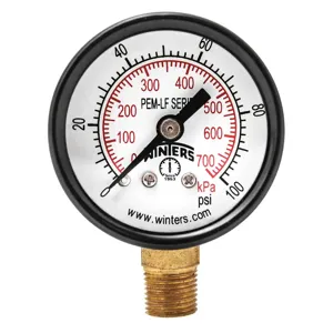 WINTERS INSTRUMENTS PEM1320LF Gauge Pressure 1-1/2 Inch 0 to 100 psi | AH7HFQ 36TV54