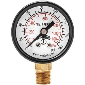 WINTERS INSTRUMENTS PEM1321LF Manometerdruck 1-1/2 Zoll 0 bis 160 psi | AH7HFR 36TV55