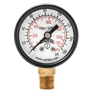 WINTERS INSTRUMENTS PEM1321LF Gauge Pressure 1-1/2 Inch 0 to 160 psi | AH7HFR 36TV55