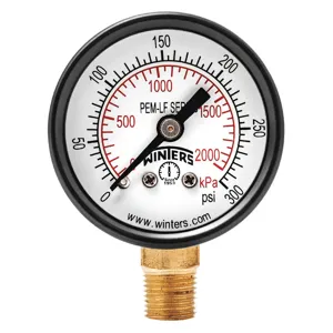 WINTERS INSTRUMENTS PEM1323LF Gauge Pressure 1-1/2 Inch 0 to 300 psi | AH7HFU 36TV57