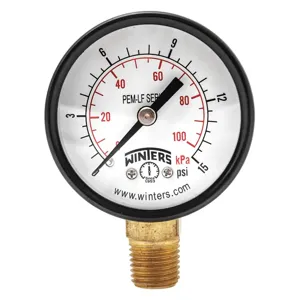 WINTERS INSTRUMENTS PEM136LF Gauge Pressure 2 Inch 0 to 15 psi | AH7HFW 36TV59