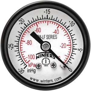 WINTERS INSTRUMENTS PEM1397LF Manometerdruck 1-1/2 Zoll 30 Zoll Hg Vac bis 0 | AH7HFX 36TV60