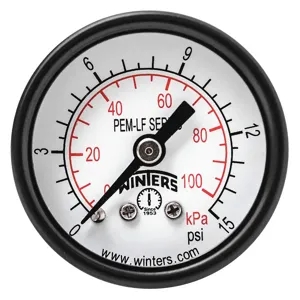 WINTERS INSTRUMENTS PEM1399LF Gauge Pressure 1-1/2 Inch 0 to 15 psi | AH7HFY 36TV61